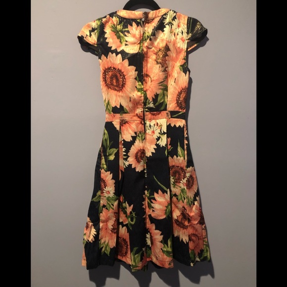 ⭕️ PRICE FIRM NEW ModCloth Size 00 Blue Floral Sparkly Dress - Picture 5 of 5